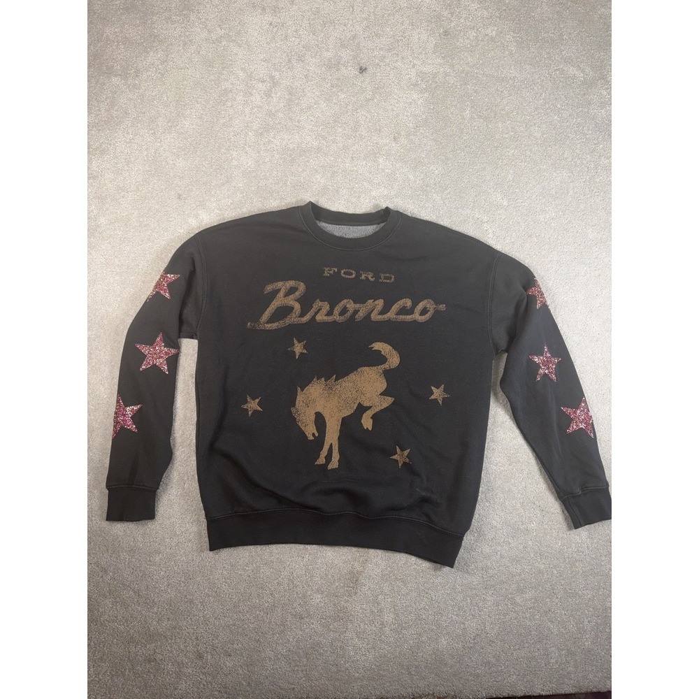 bke Buckle ford bronco sweatshirt bead star detail womens small Vintage Wash